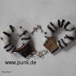 : Zebraplüsch-Handschellen, schwarz-weiß