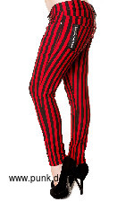 Rot-schwarz gestreifte skinny pants