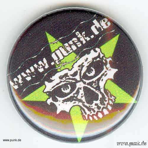 www.punk.de: Skull-Logo Button, schwarz