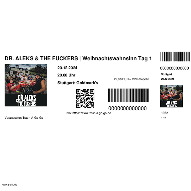 : HardTicket DR. ALEKS & THE FUCKERS | Weihnachtswahnsinn Tag 1