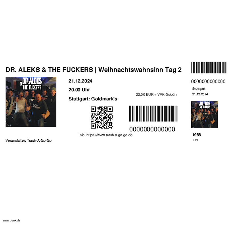 : HardTicket DR. ALEKS & THE FUCKERS | Weihnachtswahnsinn Tag 2